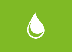 Imagem verde com uma gota de água no centro